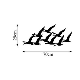 Wallity Migrant Birds Escultura de Pared de Metal Negra